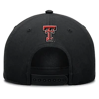 Casquette ajustable Fanatics noire Texas Tech Red Raiders avec corde de balle de faute