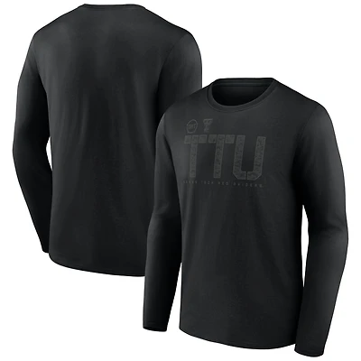T-shirt à manches longues Fanatics pour homme, noir, Texas Tech, Red Raiders, OHT Tricode