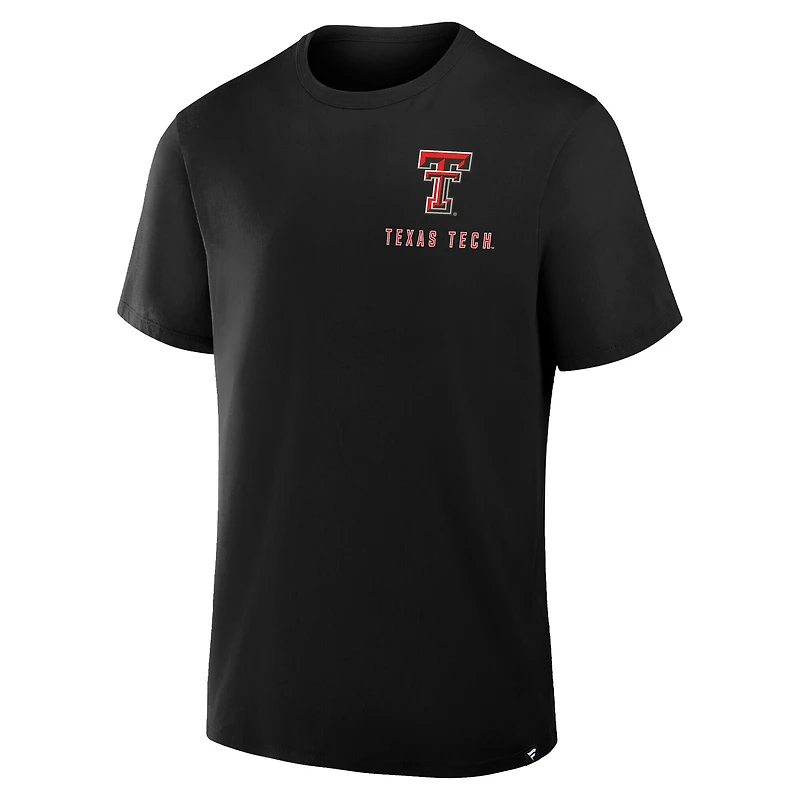 T-shirt Fanatics pour homme, noir, Texas Tech, Red Raiders, Quad Legacy