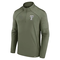 Veste à quart de zip Titan Raglan Fanatics Olive Texas Tech Red Raiders OHT Military Appreciation pour hommes