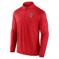 Men's Fanatics  Red Texas Tech Raiders Primary Logo Raglan Quarter-Zip Top