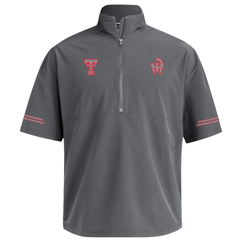 Men's Mahomes Charcoal Texas Tech Red Raiders  Half-Zip Short Sleeve Jacket