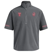 Men's Mahomes Charcoal Texas Tech Red Raiders  Half-Zip Short Sleeve Jacket