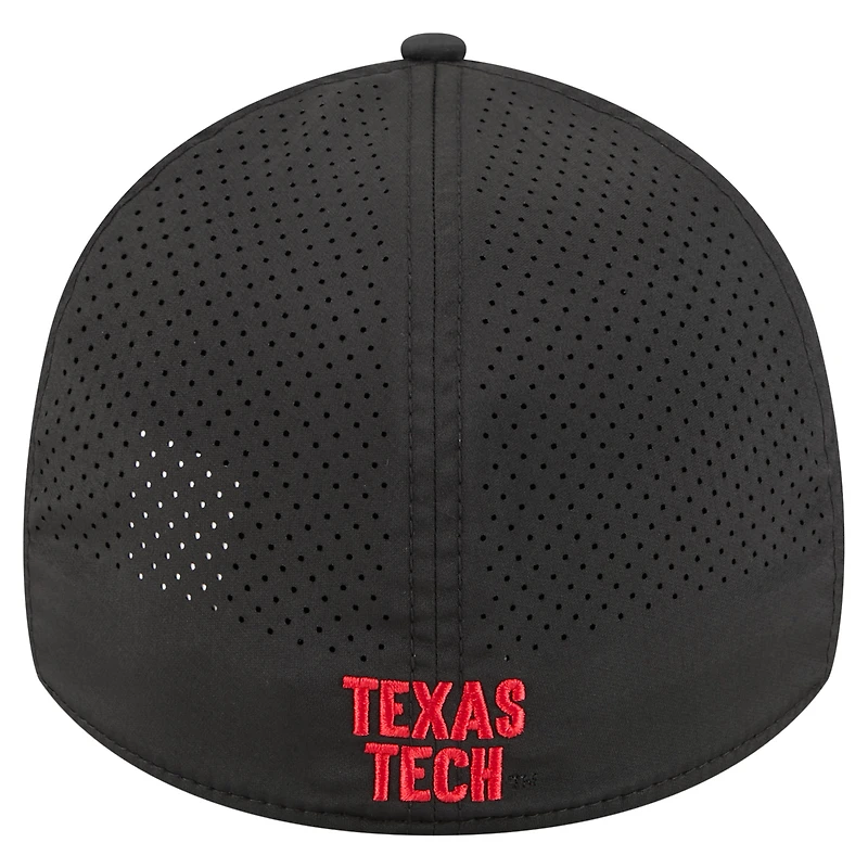 Casquette New Era 39THIRTY Flex noire Texas Tech Red Raiders pour homme