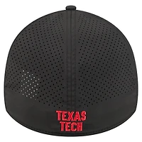 Casquette New Era 39THIRTY Flex noire Texas Tech Red Raiders pour homme