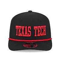 Casquette New Era noire pour homme, logo Texas Tech Red Raiders, modèle 9SEVENTY, ajustable par boutons-pression.