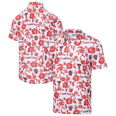 Polo Performance Reyn Spooner pour homme, blanc, Texas Tech, rouge, Raiders