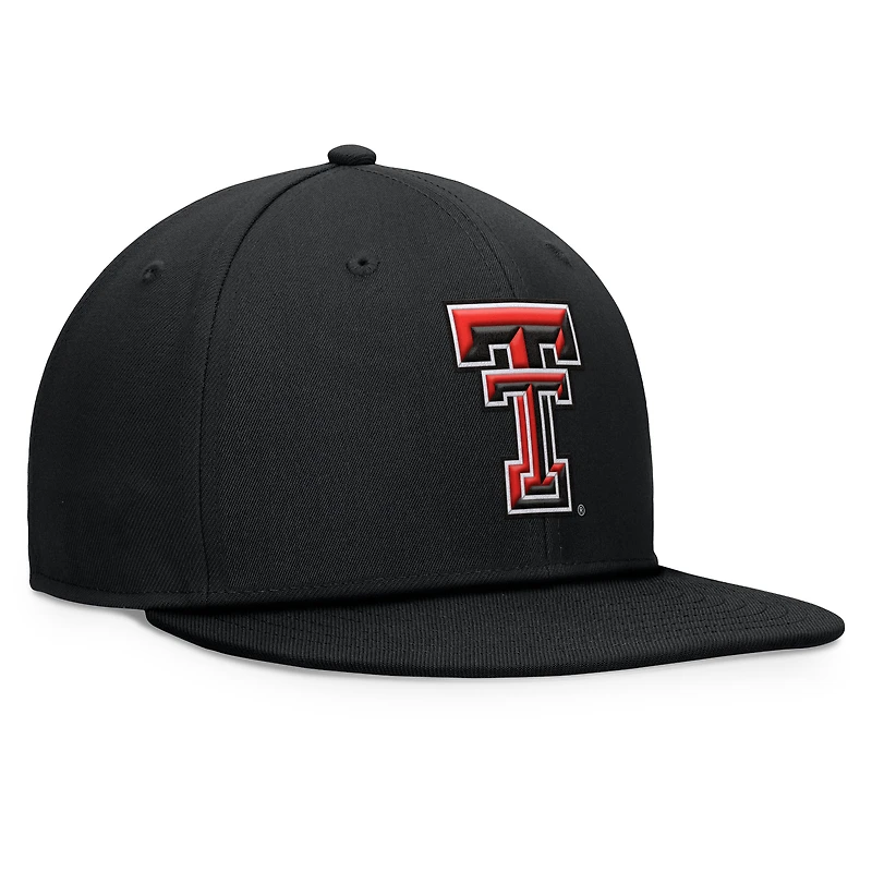 Men's Top of the World Black Texas Tech Red Raiders Fundamental Snapback Hat