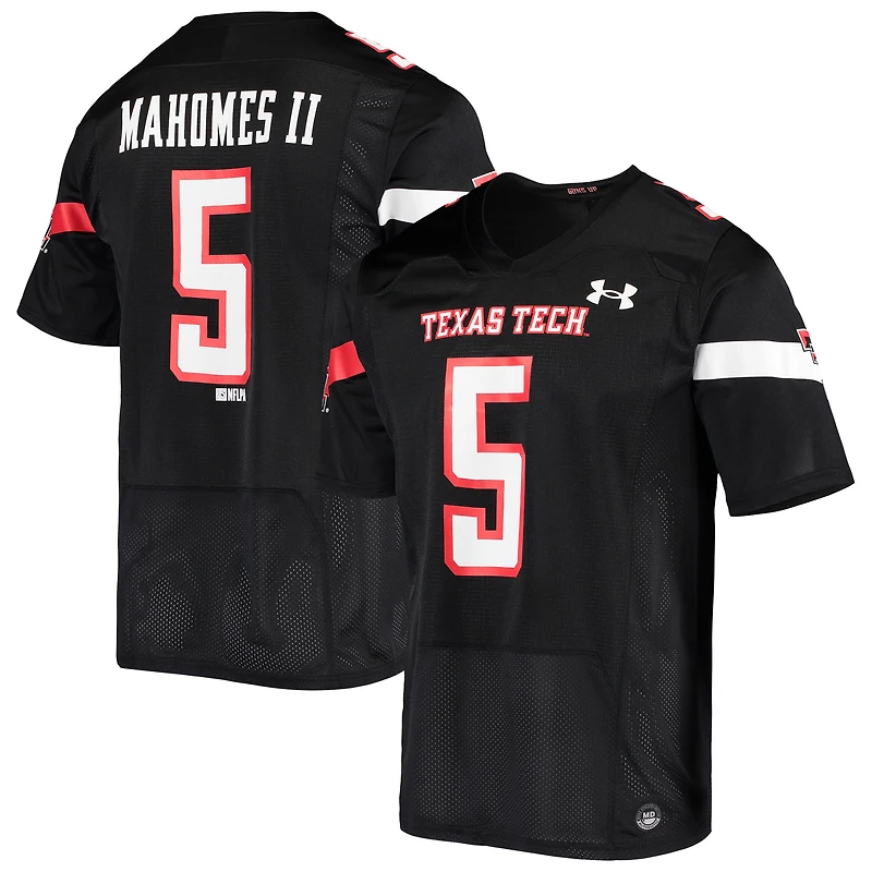 Maillot Homme Under Armour Patrick Mahomes Noir Texas Tech Red Raiders Team Replica Alumni