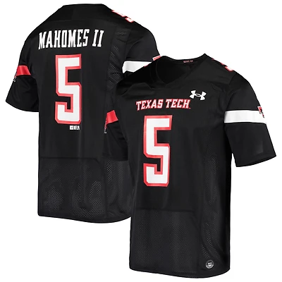 Maillot Homme Under Armour Patrick Mahomes Noir Texas Tech Red Raiders Team Replica Alumni