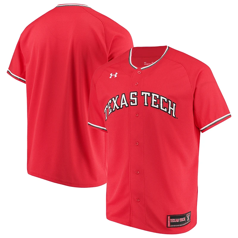 Men's Under Armour Red Texas Tech Raiders Performance Replica Baseball Jersey
