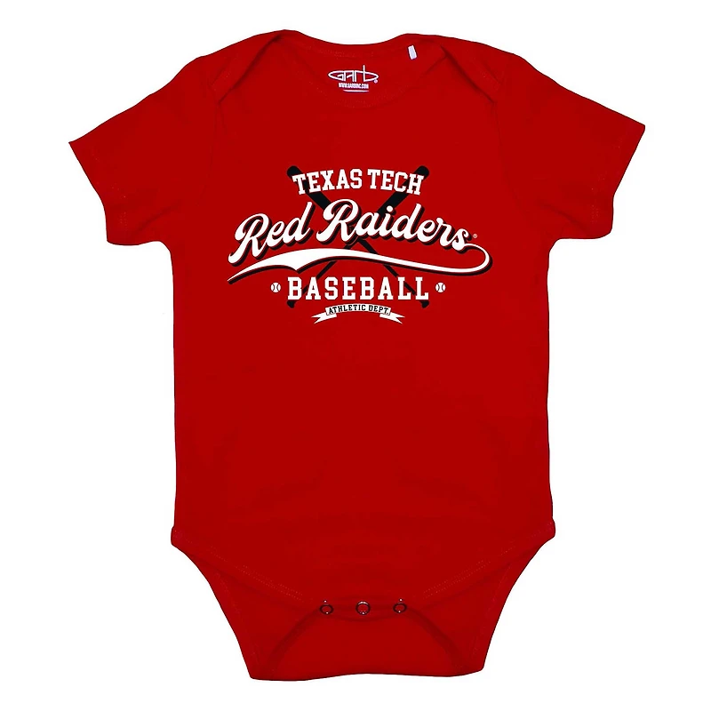 Body de baseball rouge Texas Tech Red Raiders Otis pour nouveau-nés et nourrissons