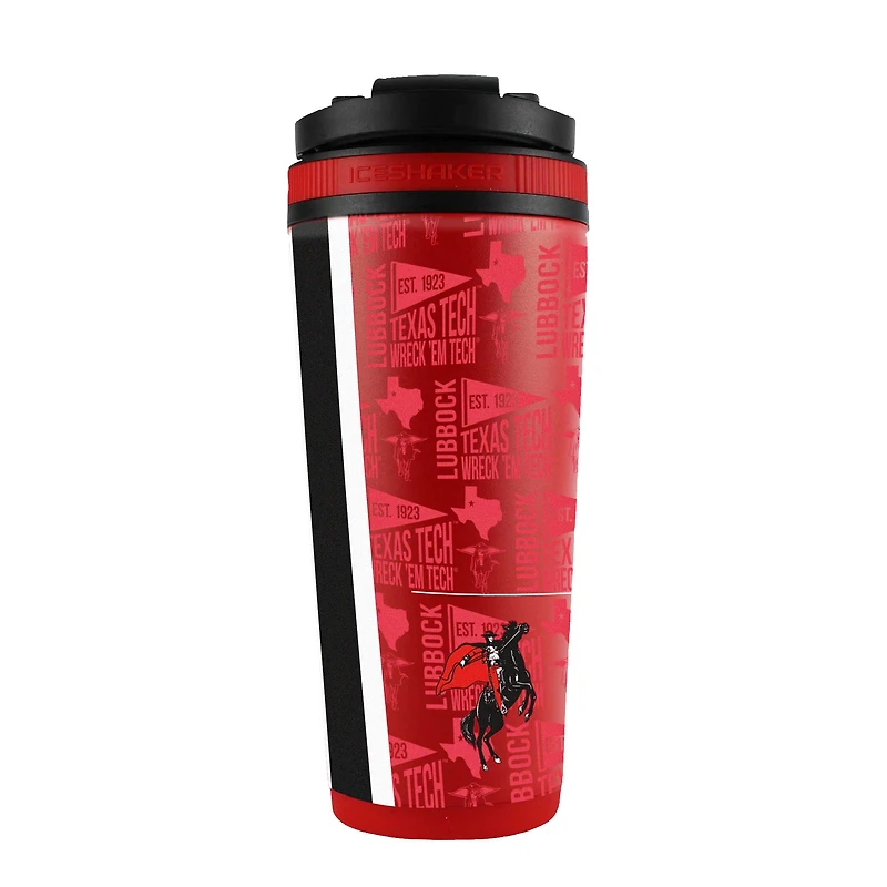 Bouteille shaker en acier inoxydable 4D de 26 oz des Red Raiders de Texas Tech