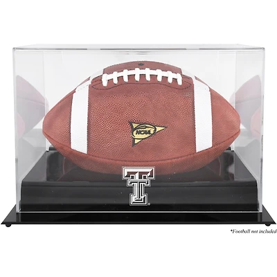 Texas Tech Red Raiders Black Base Team Logo Football Display Case with Mirror Back