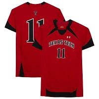 Maillot rouge n° 11 des Texas Tech Red Raiders émis par l'équipe du programme d'athlétisme