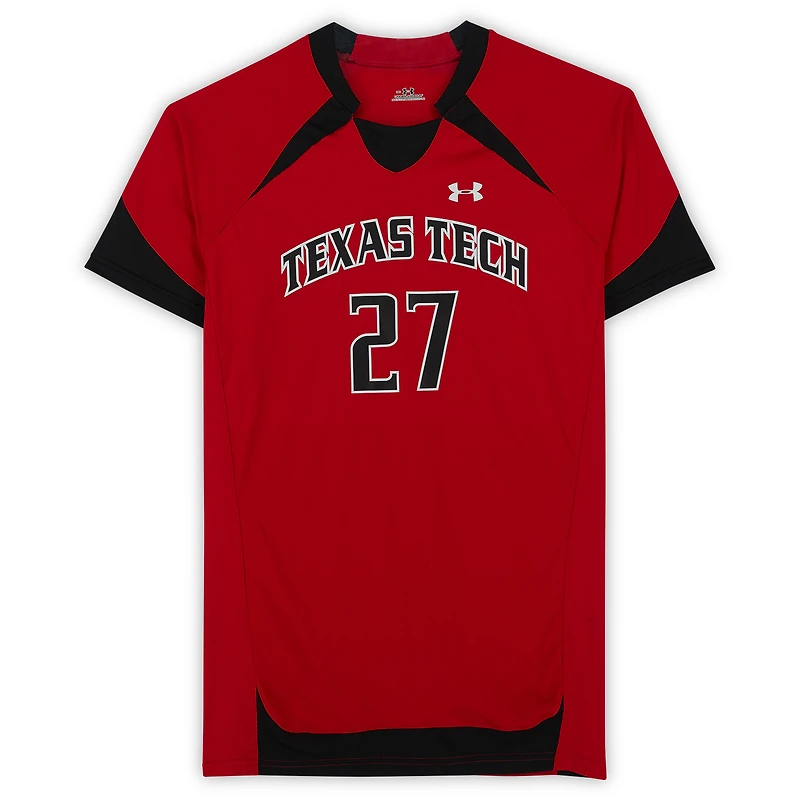Maillot rouge numéro 27 des Texas Tech Red Raiders émis par le programme d'athlétisme