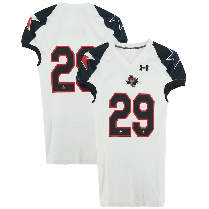 Maillot blanc et noir numéro des Texas Tech Red Raiders de la saison de football NCAA 2013
