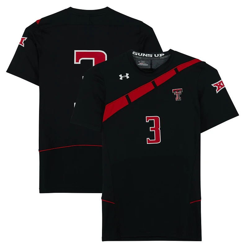 Maillot noir numéro 3 des Texas Tech Red Raiders émis par l'équipe du programme d'athlétisme