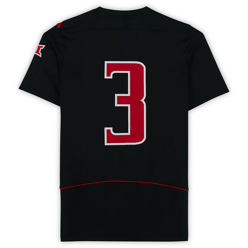 Texas Tech Red Raiders Team-Issued #3 Black Jersey from the Athletics Program