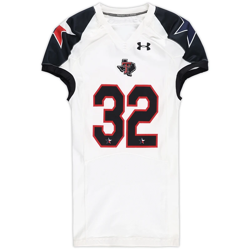 Maillot blanc et noir numéro des Texas Tech Red Raiders de la saison de football NCAA 2013