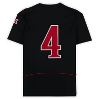 Maillot noir numéro 4 des Red Raiders de Texas Tech émis par l'équipe du programme d'athlétisme