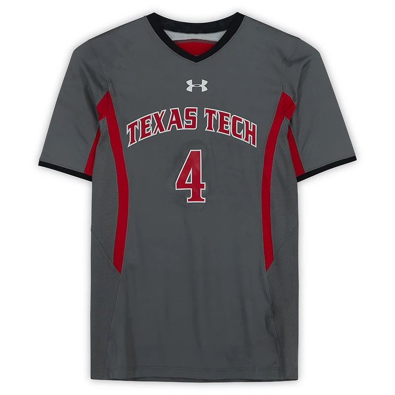 Texas Tech Red Raiders Team-Issued #4 Gray Jersey from the Athletics Program