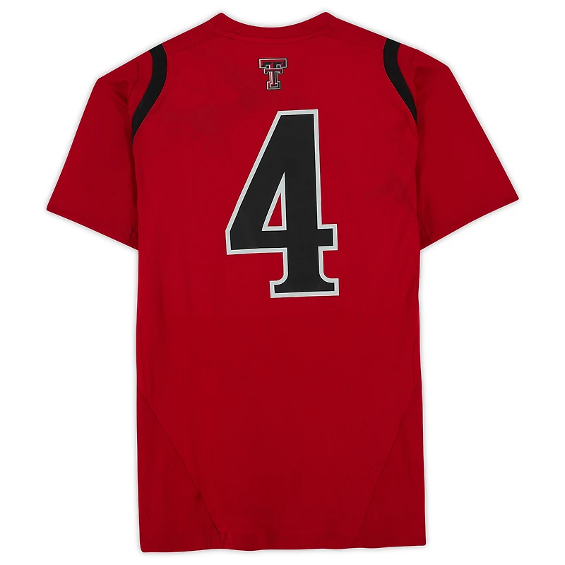 Texas Tech Red Raiders Team-Issued #4 Red Jersey from the Athletics Program