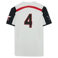 Maillot blanc numéro 4 des Red Raiders de Texas Tech émis par le programme d'athlétisme