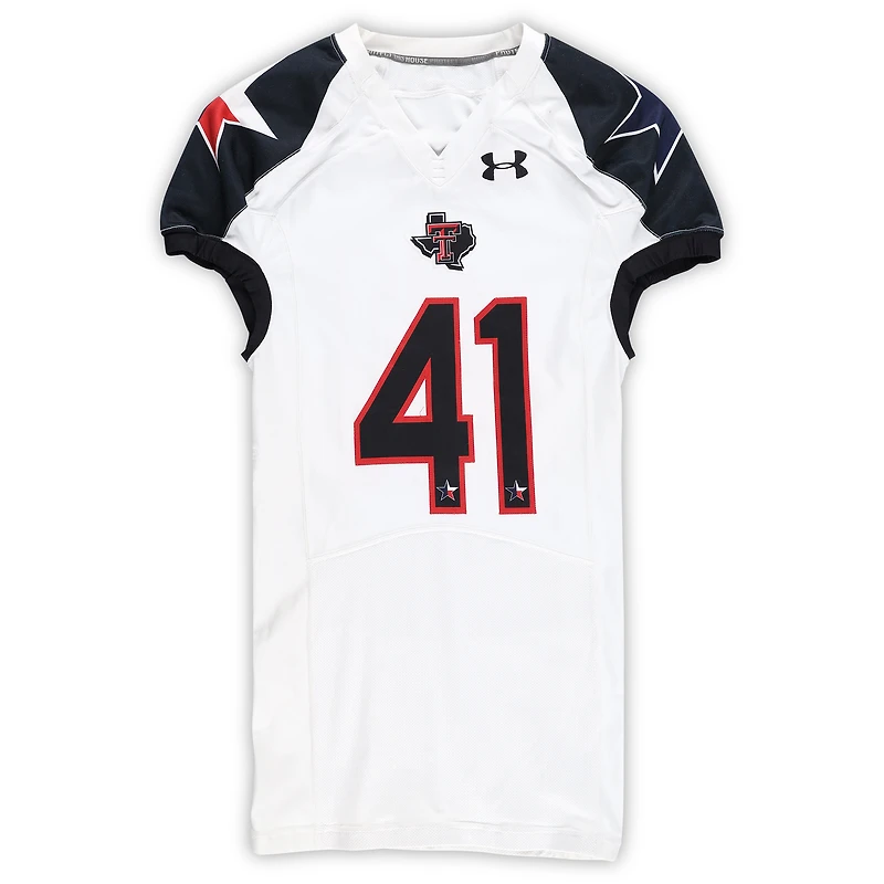 Texas Tech Red Raiders Team-Issued #41 White and Black Jersey from the 2013 NCAA Football Season