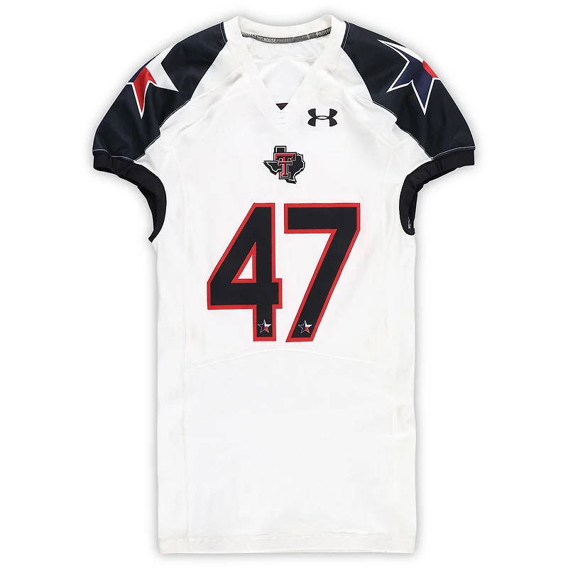 Texas Tech Red Raiders Team-Issued #47 White and Black Jersey from the 2013 NCAA Football Season