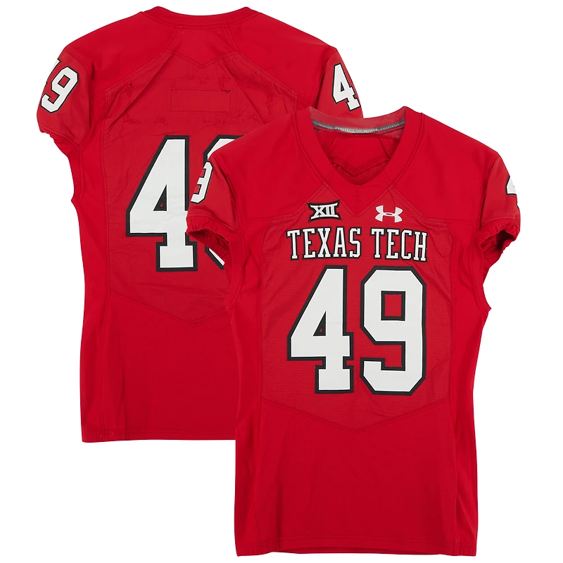 Maillot rouge numéro 49 des Texas Tech Red Raiders de la saison de football NCAA 2017