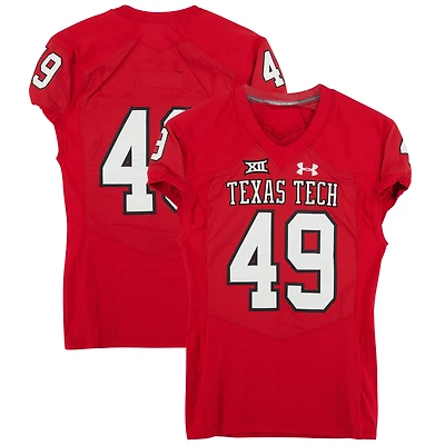 Maillot rouge numéro 49 des Texas Tech Red Raiders de la saison de football NCAA 2017
