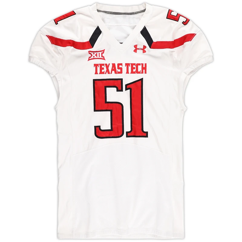 Texas Tech Red Raiders Team-Issued #51 White Jersey from the 2016 NCAA Football Season