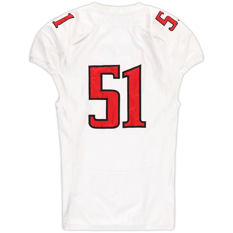 Texas Tech Red Raiders Team-Issued #51 White Jersey from the 2016 NCAA Football Season