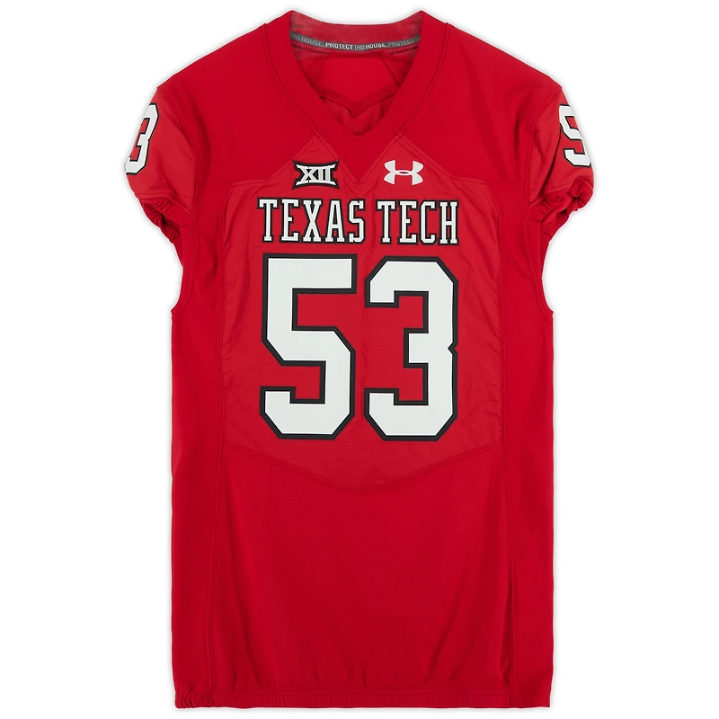 Texas Tech Red Raiders Team-Issued #53 Red Jersey from the 2017 NCAA Football Season