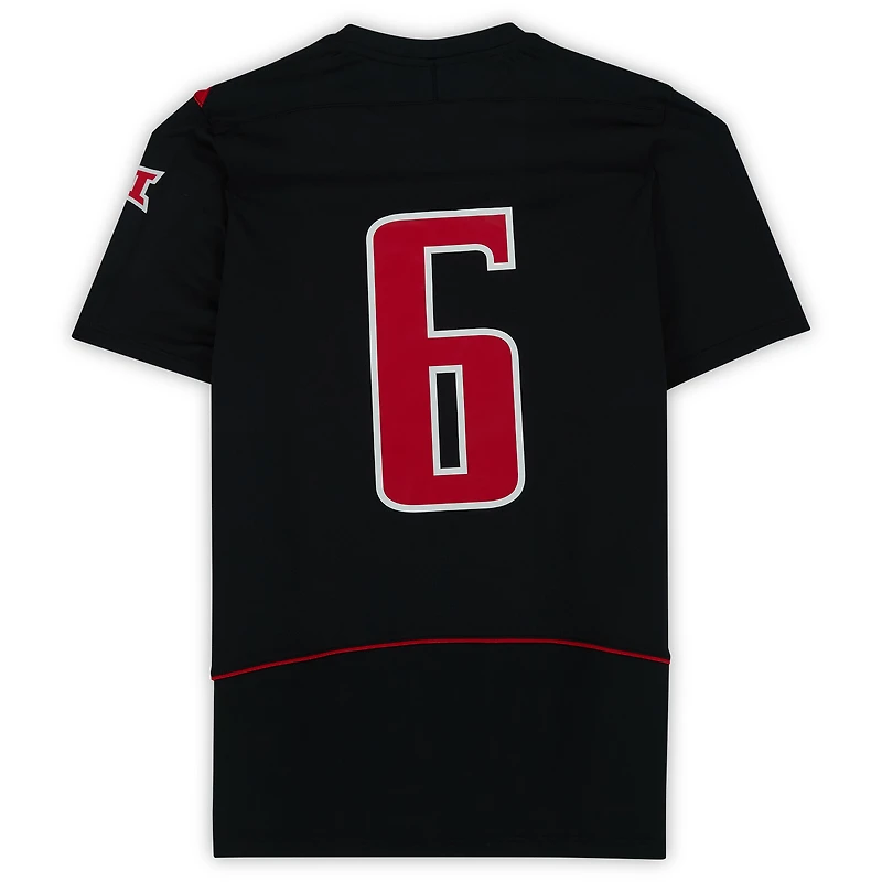 Maillot noir numéro 6 des Texas Tech Red Raiders émis par l'équipe du programme d'athlétisme