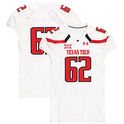 Maillot blanc numéro 62 des Texas Tech Red Raiders de la saison de football NCAA 2016