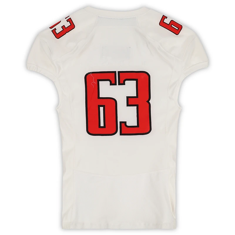 Texas Tech Red Raiders Team-Issued #63 White Jersey from the 2013 NCAA Football Season
