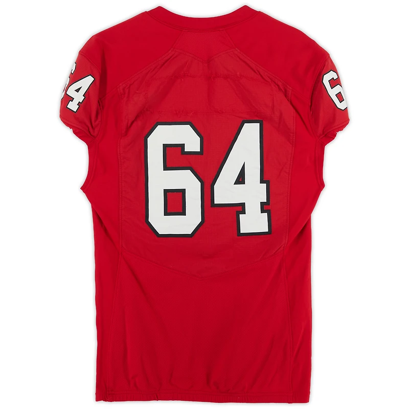 Maillot rouge n°64 des Texas Tech Red Raiders de la saison 2017 de football de la NCAA