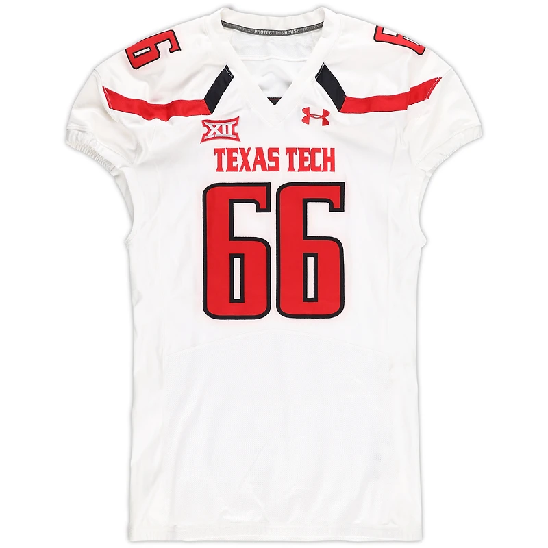 Texas Tech Red Raiders Team-Issued #66 White Jersey from the 2016 NCAA Football Season