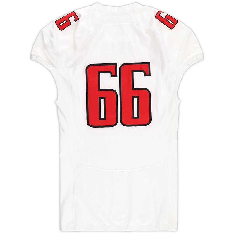 Texas Tech Red Raiders Team-Issued #66 White Jersey from the 2016 NCAA Football Season
