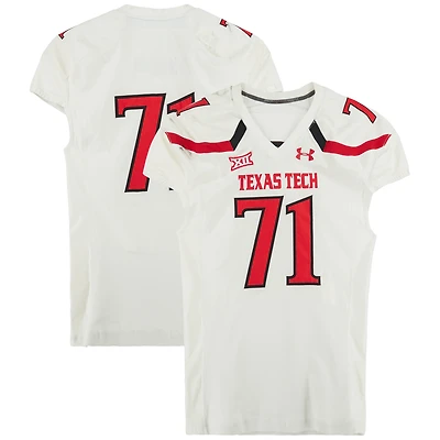 Texas Tech Red Raiders Team-Issued #71 White Jersey from the NCAA Football Season