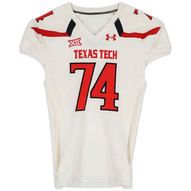 Texas Tech Red Raiders Team-Issued #74 White Jersey from the 2013 NCAA Football Season