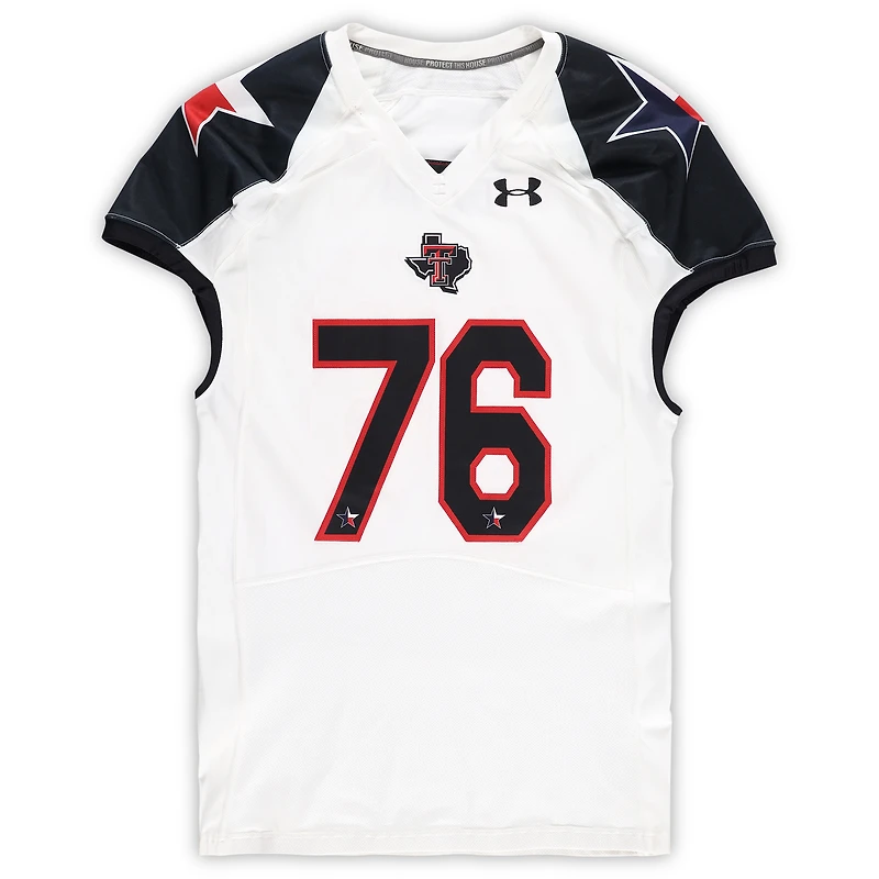 Texas Tech Red Raiders Team-Issued #76 White and Black Jersey from the 2013 NCAA Football Season
