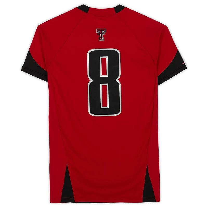 Maillot rouge numéro 8 des Texas Tech Red Raiders émis par l'équipe du programme d'athlétisme