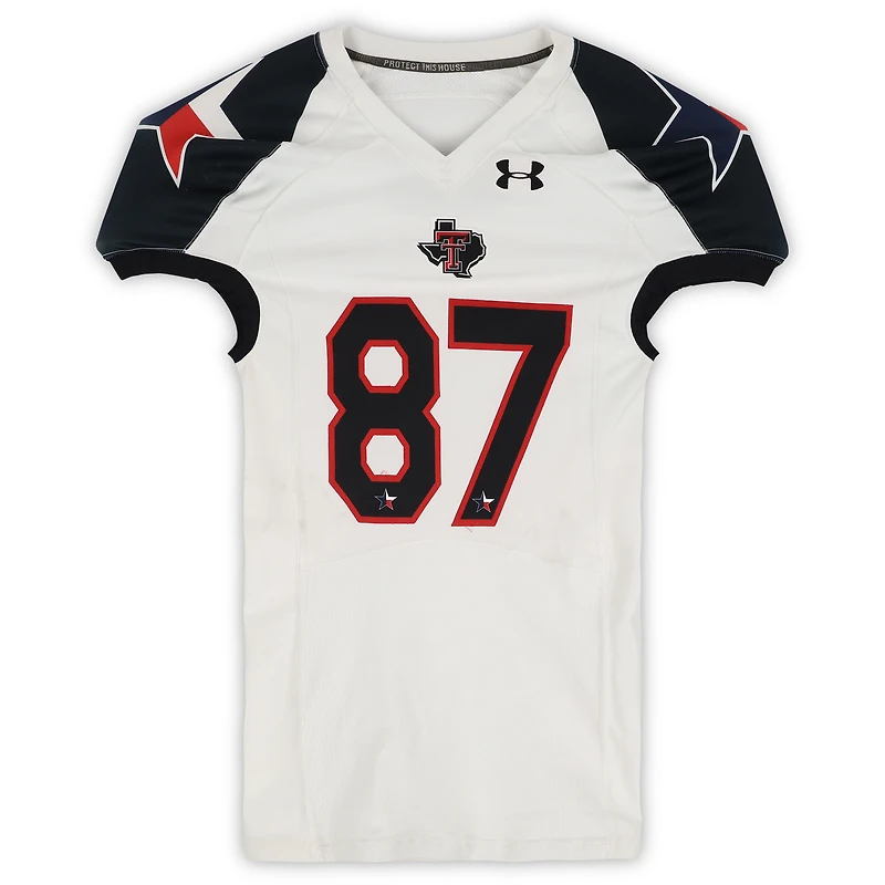 Texas Tech Red Raiders Team-Issued #87 White and Black Jersey from the 2013 NCAA Football Season