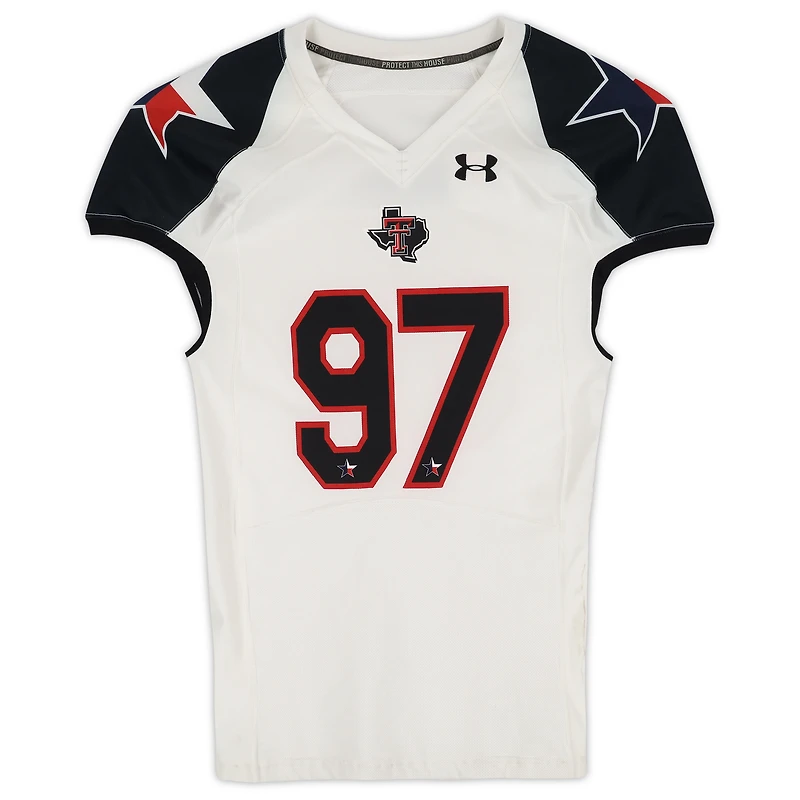 Texas Tech Red Raiders Team-Issued #97 White and Black Jersey from the 2013 NCAA Football Season
