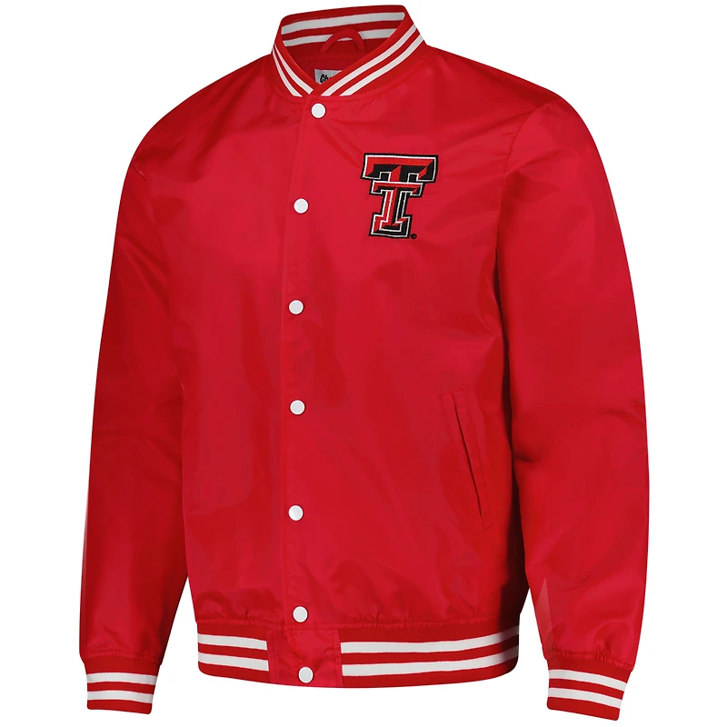 Unisex Charlie Hustle  Red Texas Tech Raiders Full-Snap Varsity Jacket