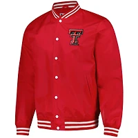 Unisex Charlie Hustle  Red Texas Tech Raiders Full-Snap Varsity Jacket