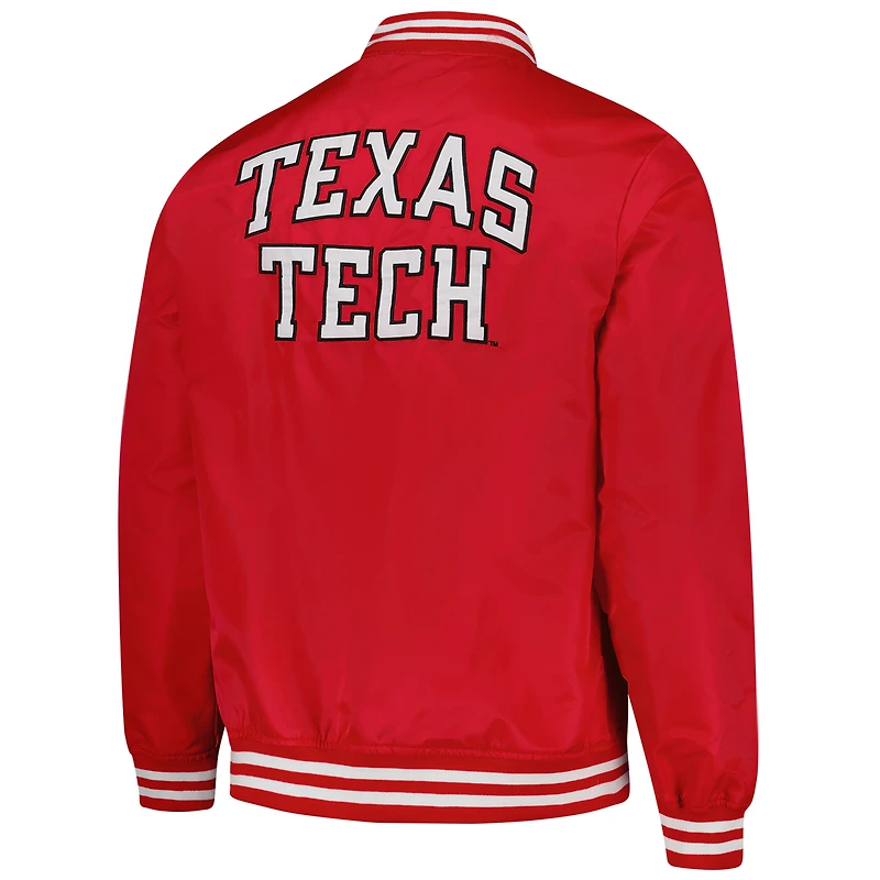 Unisex Charlie Hustle  Red Texas Tech Raiders Full-Snap Varsity Jacket